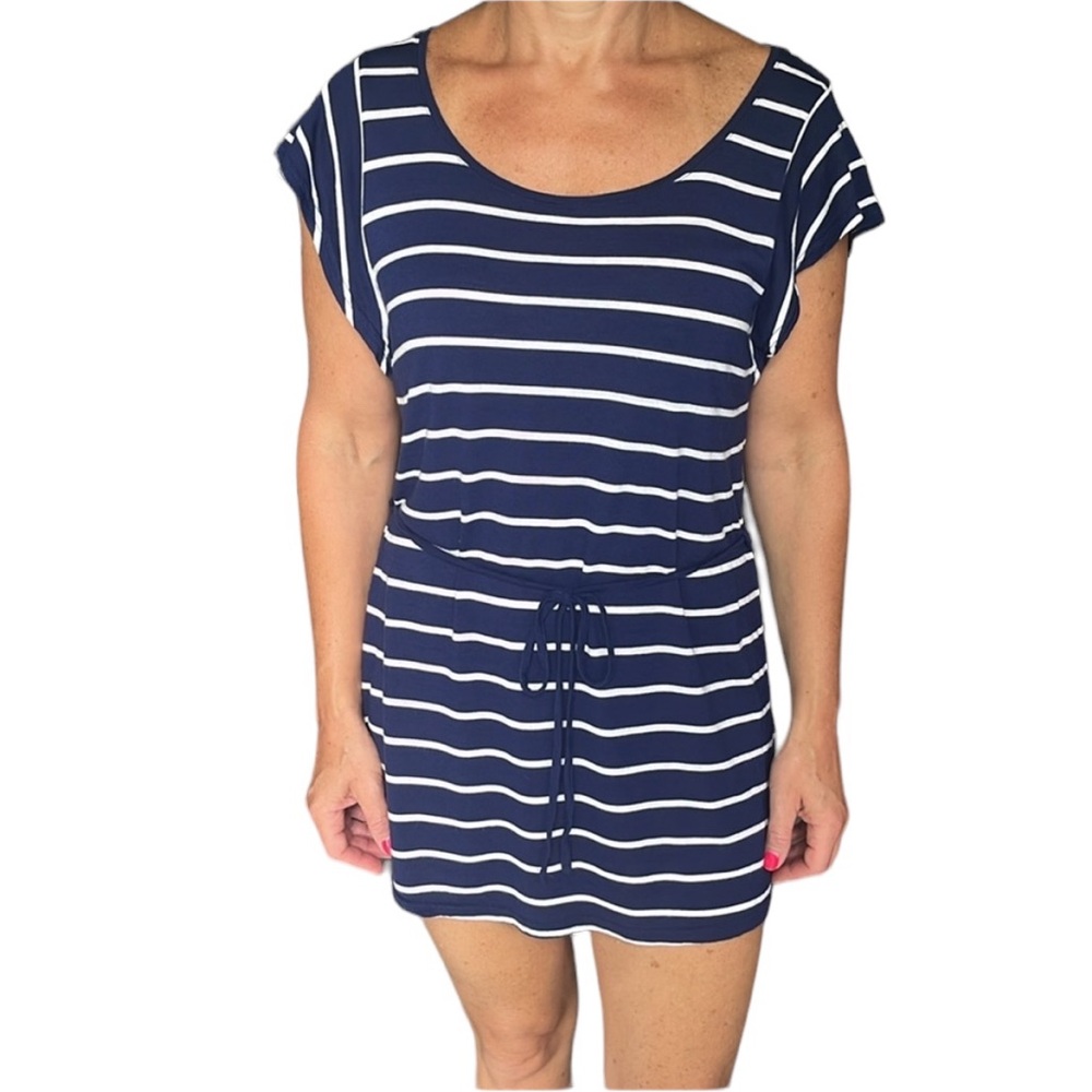 Blue & white striped tunic or beach cover up.